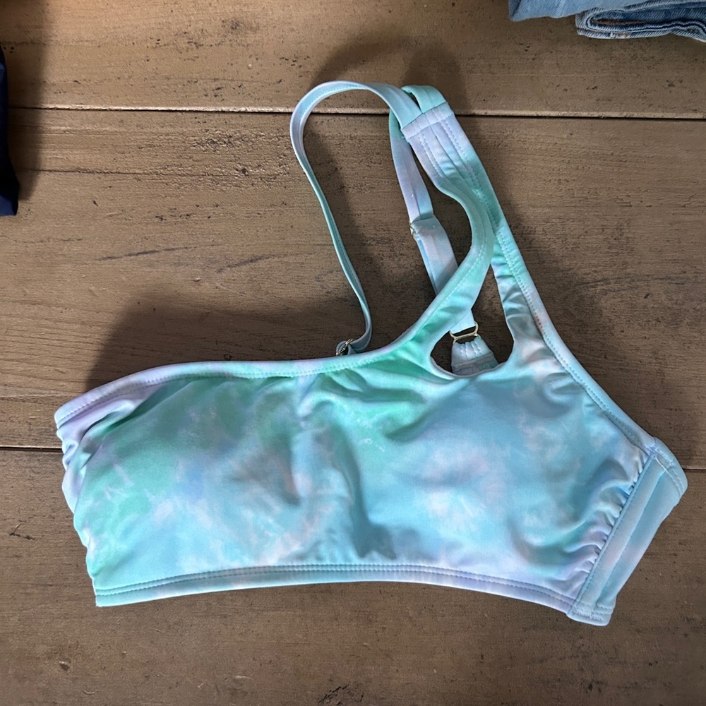 One shoulder tie dye bikini
